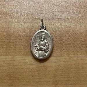 Vintage silver Saint Jude & Saint Raphael pendant